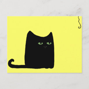 Dexter the Fat Black Cat Postcard (customizable)