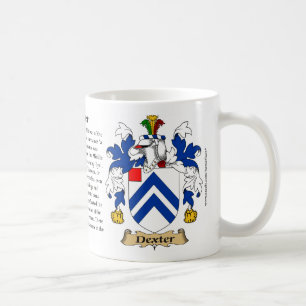 Dexter, the Origin, the Meaning and the Crest Coffee Mug