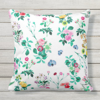 D'extérieur Belles fleurs florales colorées Coussin extérieur