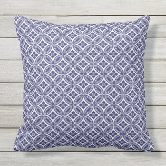 D'extérieur bleu extérieur et blanc de coussin d'accent de 20