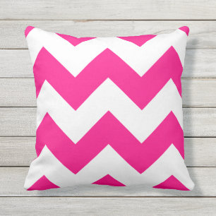 D'extérieur Chevron Zigzag, Coussin de plein air rose chaud