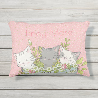 D'extérieur Coussin de pièce de filles de Kitty personnalisé
