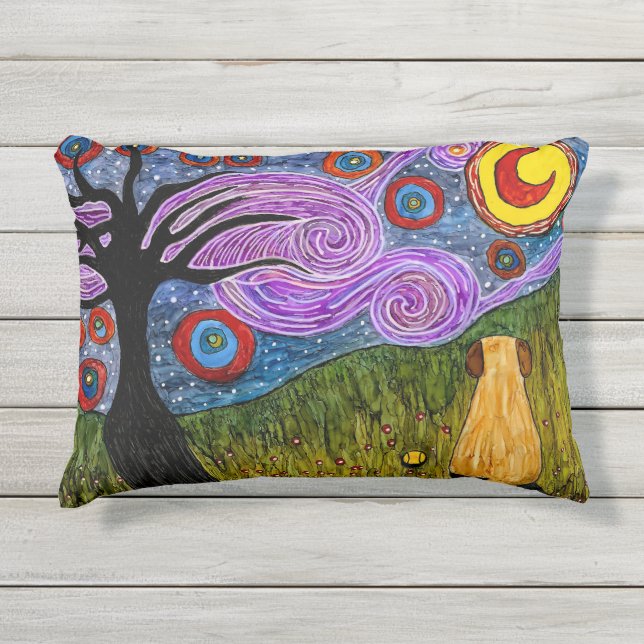 D'extérieur Coussin extérieur de nuit Doggie Starry (Devant)