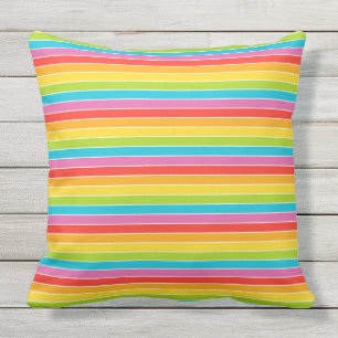D'extérieur Coussin extérieur de rayure colorée mexicaine de