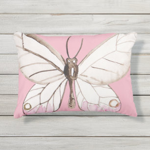 D'extérieur Coussin extérieur de rose élégant de papillon