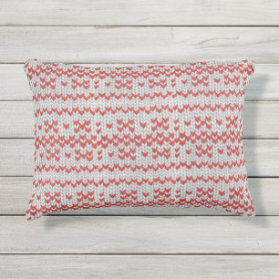 D'EXTÉRIEUR COUSSIN EXTÉRIEUR EN TRICOT NORDIQUE ROUGE