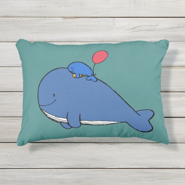 D'extérieur Coussin extérieur mignon superbe de baleine (Devant)