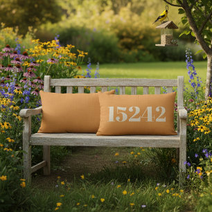 D'extérieur Coussin extérieur orange avec code postal personna