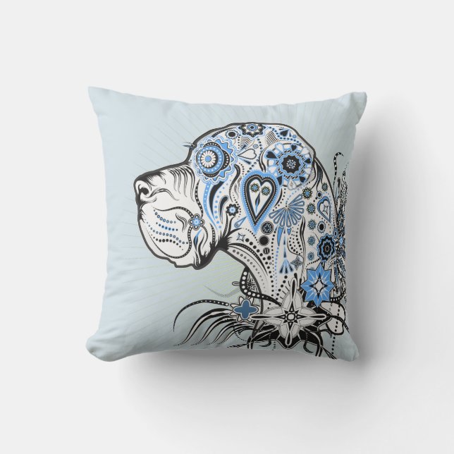 D'extérieur Coussin Grand Danois Crâne de Sucre Moderne (Recto)