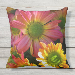 D'extérieur Coussin rose et jaune d'accent de mamans