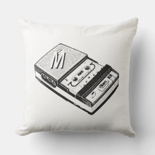 D'extérieur Enregistreur de bande vintage Monogramme Coussin e
