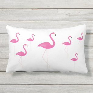 D'extérieur Flamants roses sur le blanc - coussin extérieur