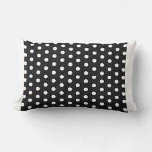 D'extérieur Grand pois noir et blanc coussin