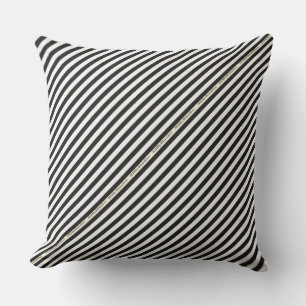 D'extérieur HAMbyWG - Coussin - Bande blanche noire