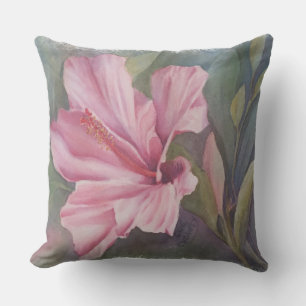 D'EXTÉRIEUR HIBISCUS ROSE TROPICAL COUSSIN EXTÉRIEUR