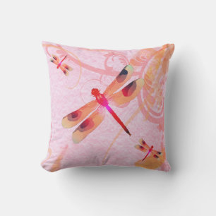 D'extérieur Les libellules sur le Coussin extérieur rose