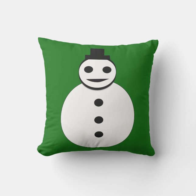 D'extérieur Souriant Noël Snowman Coussin extérieur (Recto)