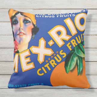 D'extérieur VINTAGE BOÎTE DE FRUITS Jeter Coussin