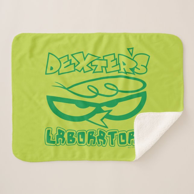 Dexter's Laboratory Face Logo Sherpa Blanket (Front (Horizontal))