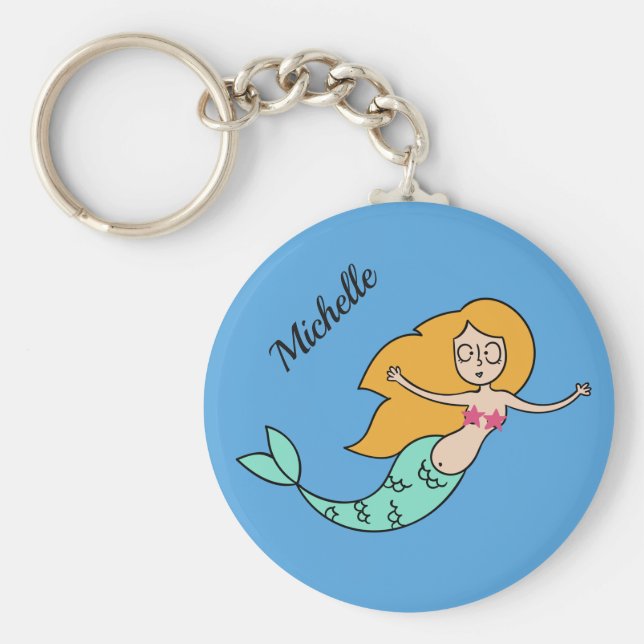 DFunny Mermaid custom name key chains (Front)