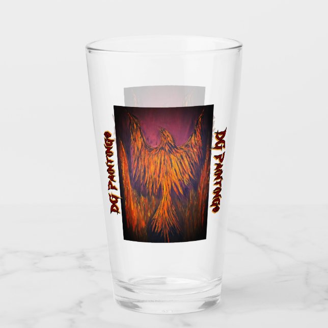 DG Paintings Fire Phoenix Glass (Front)