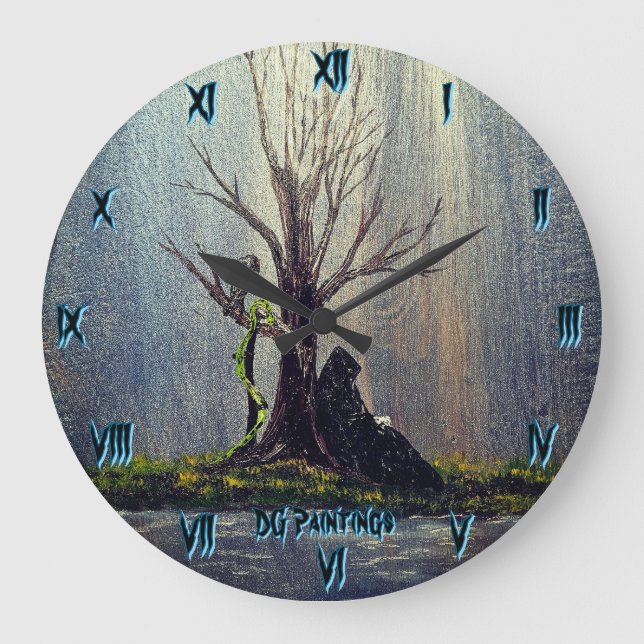 DG Paintings Resting Reaper Large Clock (Front)
