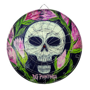 DG Paintings Skull Flower  Dartboard
