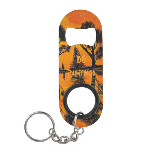 DG Paintings Sunset Lake Reflections Keychain Bottle Opener