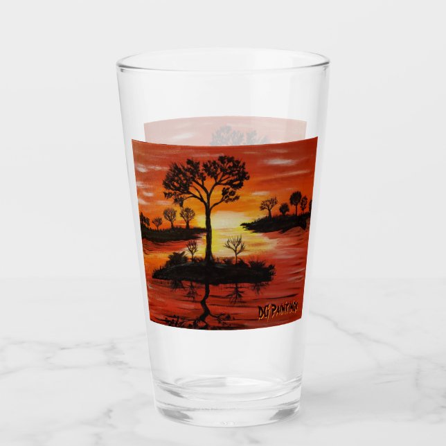 DG Paintings Sunset Reflection Glass (Front)