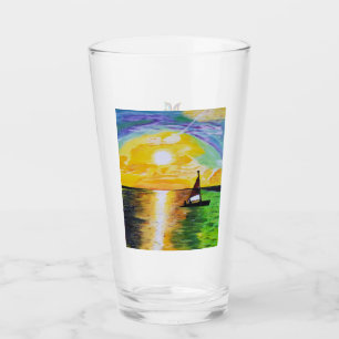 DG Paintings Sunset Sail Glass