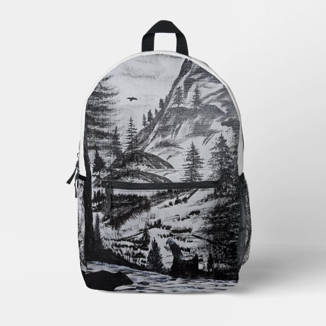 DG Paintings Wild Mountain Printed Backpack (Front)