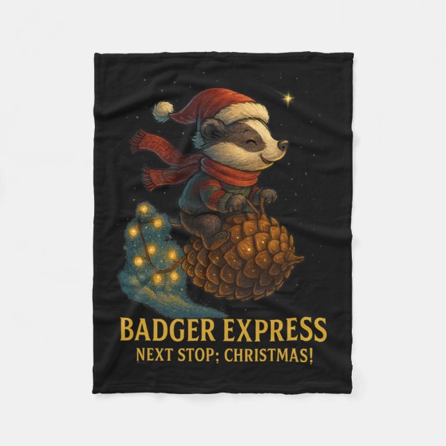 Dger Express Next Stop Christmas Kids Design  Fleece Blanket (Front)