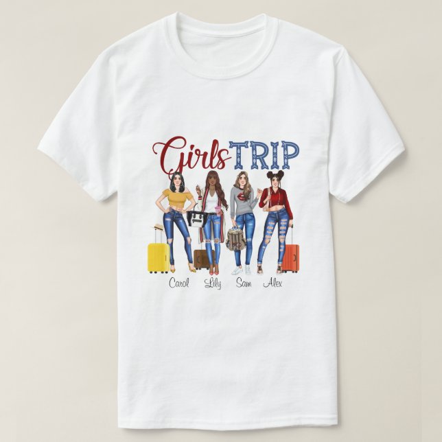DH Personalized Girls Trip Shirt, Gift For Travel  T-Shirt (Design Front)