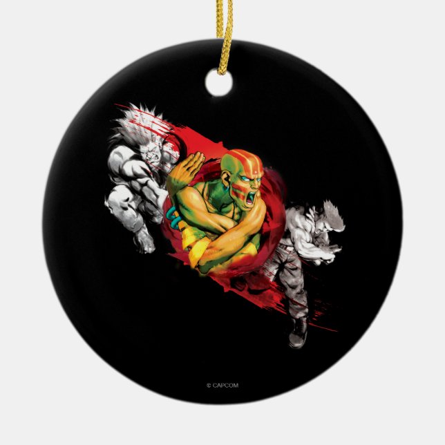 Dhalsim, Blanka & Guile Ceramic Ornament (Front)