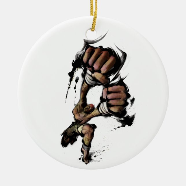 Dhalsim Long Punch Ceramic Ornament (Front)