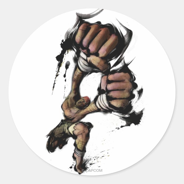 Dhalsim Long Punch Classic Round Sticker (Front)