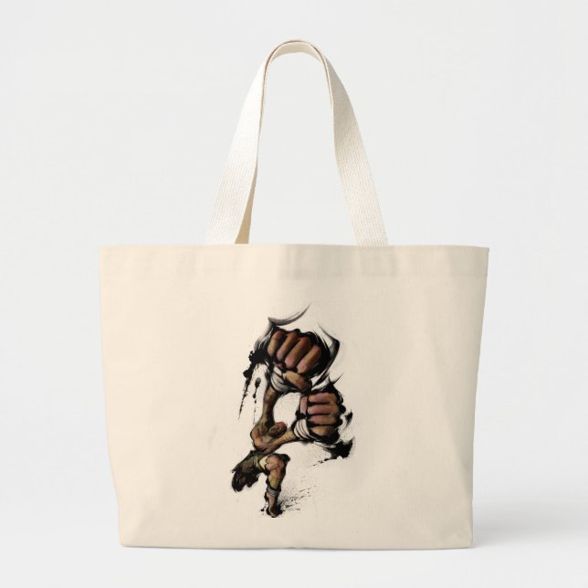 Dhalsim Long Punch Large Tote Bag (Front)
