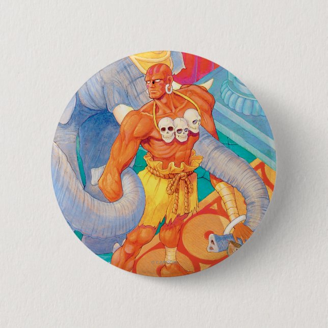 Dhalsim With Animals 2 Inch Round Button (Front)