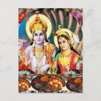 DHAN Laxmi n Lord Vishnu: for Display n Reference Postcard