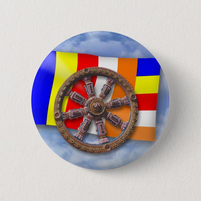 Dharma-Wheel 2 Inch Round Button (Front)