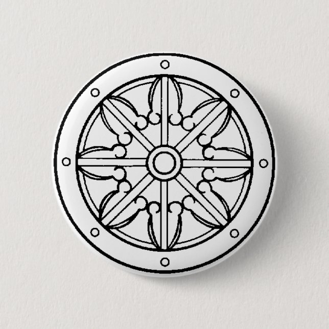 Dharma Wheel 2 Inch Round Button (Front)