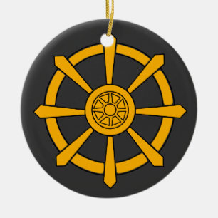 Dharma Wheel Ceramic Ornament