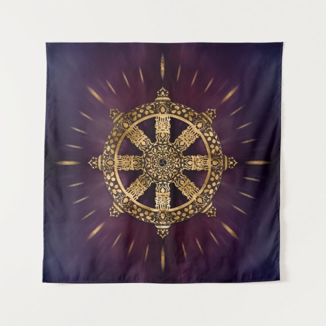 Dharma Wheel - Dharmachakra Tapestry (Front)