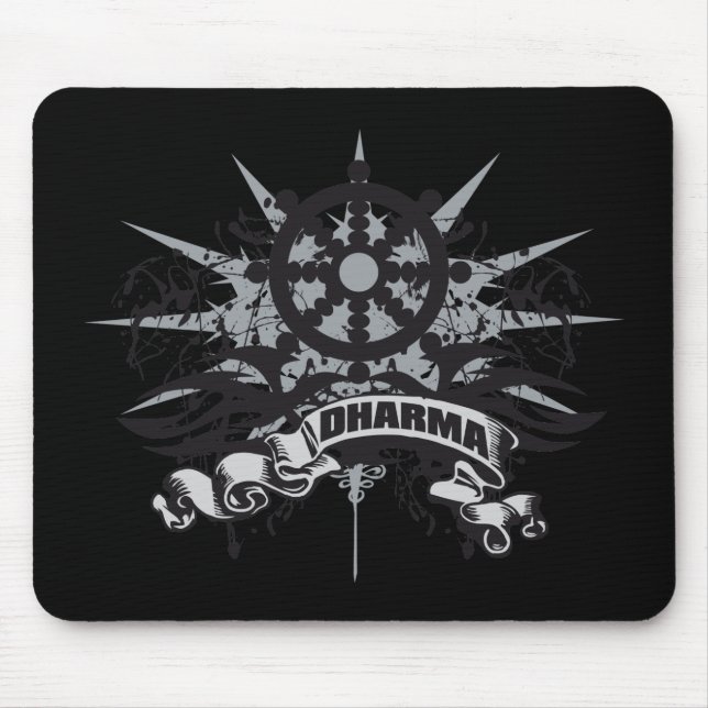 Dharma Wheel Grunge Mouse Pad (Front)