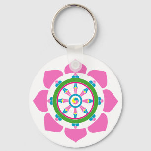 Dharma wheel keychain