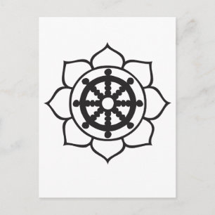 Dharma Wheel Lotus Postcard