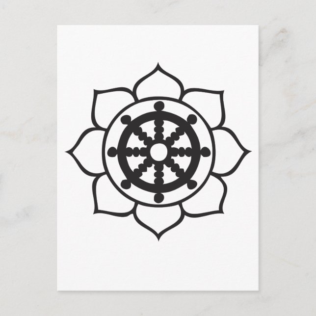 Dharma Wheel Lotus Postcard (Front)