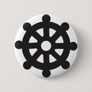 Dharmacakra, Dharmachakra, "Wheel of Dharma" 2 Inch Round Button