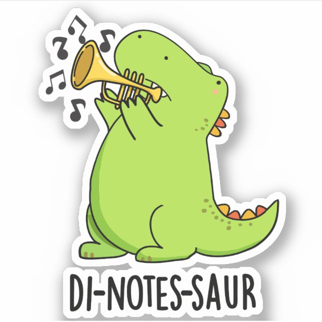 Di-notes-saur Funny Dinosaur Pun (Front)