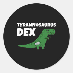Dia-be-tees Tyrannosaurus Dex Diabetes Awareness Classic Round Sticker